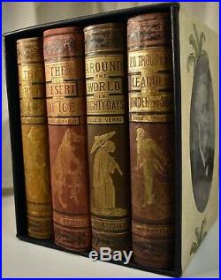 1870s JULES VERNE BOXED SET 4 Books 20,000 Leagues Around World Captain Hatteras