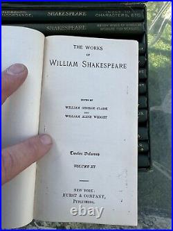 1888 THE IDEAL HANDY WORKS OF WILLIAM SHAKESPEARE 13 Vol BOX SET GOLD GILT EDGE