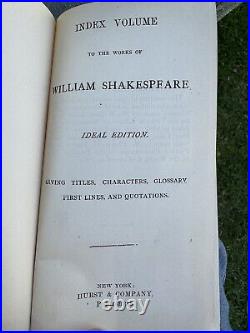 1888 THE IDEAL HANDY WORKS OF WILLIAM SHAKESPEARE 13 Vol BOX SET GOLD GILT EDGE