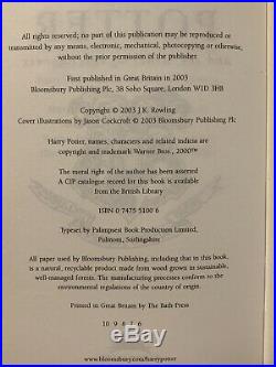 1st Edition, Early Print U. K. Bloomsbury Harry Potter Box Set (Books 1-5) HC