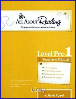 All About Reading Level Pre-reading (aka Pre-1) Teachers Manu. By Marie Rippel