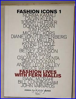 Autographed Fashion Icons 1 & 2 Fashion Lives with Fern Mallis BOXED SET