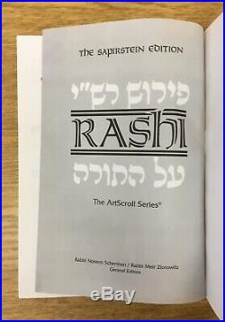 COMPLETE 5 VOLUME BOX SET Rashi Torah Sapirstein Edition ArtScroll Pentateuch