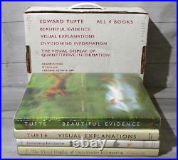 Edward Tufte Quantitative Visualization Hardcover Books 4pc Box Set NEW, Other