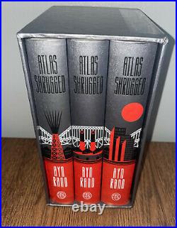 Folio Society Atlas Shrugged Ayn Rand 3 Book Box Set (Damaged)