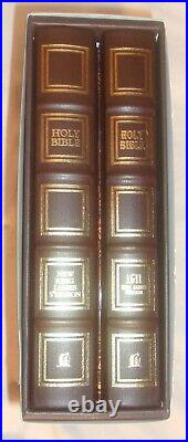 Holy Bible 400th Anniversary Box Set Bonded Leather Kjv 2 Books In Slipcase New