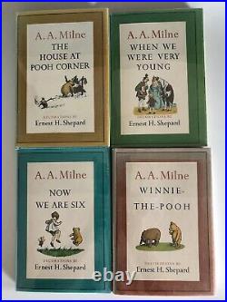 POOH'S LIBRARY Box Set Lot 4 Vintage 1961 HC/DJ A. A. Milne Winnie the Pooh NICE