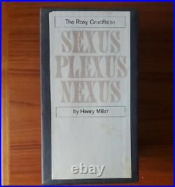 Rosy Crucifixion Sexus Plexus Nexus Henry Miller 1965 First Printing Box Set