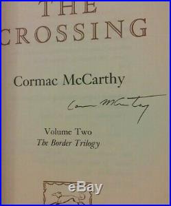 SIGNED CORMAC MCCARTHY 1994 The Crossing Hardcover Book Border Trilogy NO MEN