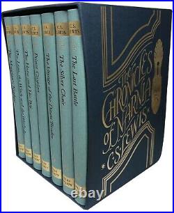 THE CHRONICLES OF NARNIA by C. S. Lewis FOLIO SOCIETY 7 Volume Boxed Set VG+