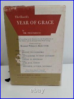 THE CHURCH'S YEAR OF GRACE 5 Book Set in Box Dr. Pius Parsch St. John's Abbey