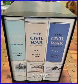 The Civil War A Narrative by Shelby Foote 3 Vol. Box Set EUC