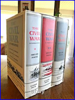 The Civil War A Narrative by Shelby Foote 3 Vol. Box Set with Slip Cover