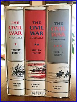 The Civil War A Narrative by Shelby Foote 3 Vol. Box Set with Slip Cover