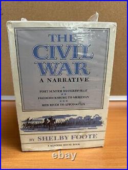 The Civil War A Narrative by Shelby Foote 3 Vol. HC Slipcase (Sealed Wear)