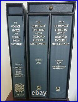 The Compact Edition of the Oxford English Dictionary & magnifiers 1971 Vol 1-3