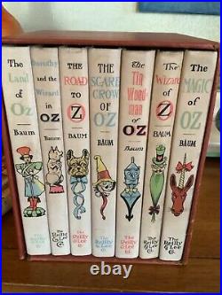 Vintage Set of 7 Wizard of Oz Books White Edition L Frank Baum in box